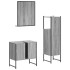 Set de muebles de baño 3 pzas madera contrachapada gris