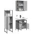 Set de muebles de baño 3 pzas madera contrachapada gris