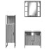 Set de muebles de baño 3 pzas madera contrachapada gris