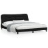 Estructura de cama con luz LED tela negro 180x200