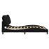 Estructura de cama con luz LED tela negro 180x200