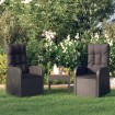 Sillones de jardín reclinables con cojines 2 uds ratán PE negro