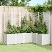 Jardinera con enrejado PP blanco 160x120x140 cm