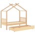 Estructura cama infantil con cajón madera pino maciza 80x160