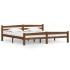 Estructura de cama madera maciza pino marrón miel 200x200