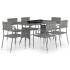 Set comedor jardín 7 pzas ratán sintético gris antracita y