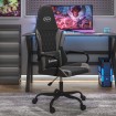 Silla gaming cuero sintético negro y gris