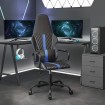 Silla gaming cuero sintético negro y azul