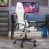 Silla gaming cuero sintético blanco y