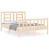 Estructura de cama con cabecero madera maciza 120x200