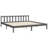 Estructura de cama con cabecero madera maciza gris 200x200