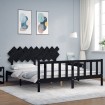 Estructura cama de matrimonio con cabecero madera maciza negro