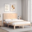 Estructura de cama de matrimonio con cabecero madera maciza