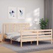 Estructura de cama con cabecero madera maciza 160x200 cm