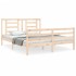 Estructura de cama con cabecero madera maciza 160x200