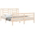 Estructura de cama con cabecero madera maciza 160x200