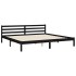 Estructura de cama con cabecero madera maciza negro 200x200