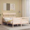 Estructura de cama con cabecero madera maciza 140x200 cm