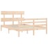 Estructura de cama con cabecero madera maciza 140x200