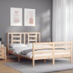 Estructura de cama con cabecero madera maciza 120x200 cm