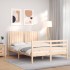 Estructura de cama con cabecero madera maciza 140x200