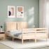 Estructura de cama con cabecero madera maciza 140x200