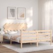 Estructura de cama con cabecero madera maciza 140x200 cm