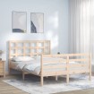 Estructura de cama de matrimonio con cabecero madera maciza