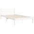 Estructura de cama con cabecero madera maciza blanco 100x200