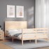 Estructura de cama con cabecero madera maciza 140x190