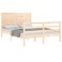 Estructura de cama con cabecero madera maciza 140x190