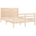 Estructura de cama con cabecero madera maciza 140x190