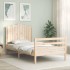 Estructura de cama con cabecero madera maciza 100x200