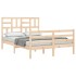 Estructura de cama con cabecero madera maciza 140x190