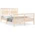 Estructura de cama con cabecero madera maciza 140x200