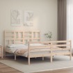 Estructura de cama con cabecero madera maciza 160x200 cm