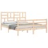 Estructura de cama con cabecero madera maciza 160x200