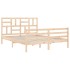 Estructura de cama con cabecero madera maciza 160x200