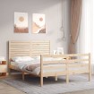 Estructura de cama con cabecero madera maciza 140x200 cm