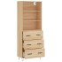 Aparador alto madera contrachapada color roble 69,5x34x180