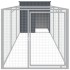 Caseta perros con corral acero galvanizado gris 110x405x110