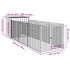 Caseta perros con corral acero galvanizado gris 110x405x110