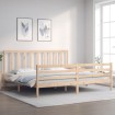 Estructura de cama con cabecero madera maciza 200x200 cm