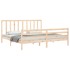 Estructura de cama con cabecero madera maciza 200x200