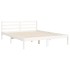 Estructura de cama con cabecero madera maciza blanco 140x190