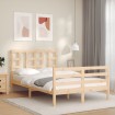 Estructura de cama con cabecero madera maciza 120x200 cm