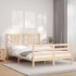 Estructura de cama con cabecero madera maciza 140x200