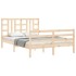 Estructura de cama con cabecero madera maciza 140x200