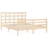 Estructura de cama con cabecero madera maciza 160x200