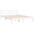 Estructura de cama con cabecero madera maciza blanco 140x190